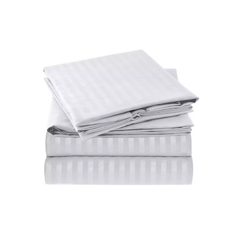 Set of 2 Striped Cotton Bedsheets 6x6 Size Includes 2 Bedsheets & 2 Pillowcases