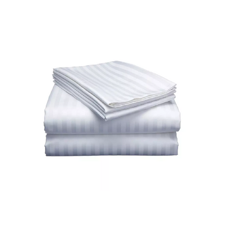 Set of 2 Striped Cotton Bedsheets 6x6 Size Includes 2 Bedsheets & 2 Pillowcases