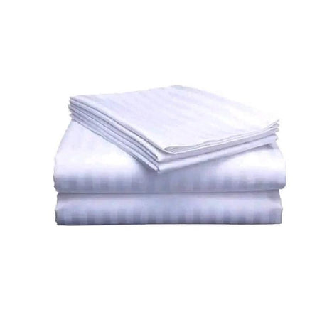 Set of 2 Striped Cotton Bedsheets 6x6 Size Includes 2 Bedsheets & 2 Pillowcases
