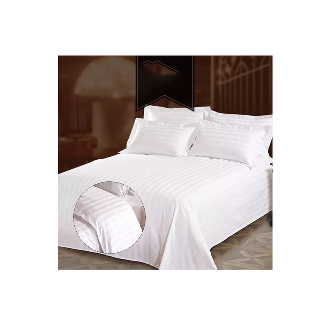 Set of 2 Striped Cotton Bedsheets 6x6 Size Includes 2 Bedsheets & 2 Pillowcases