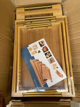 Set of 3 Bamboo Serving Trays Durable and Eco-Friendly