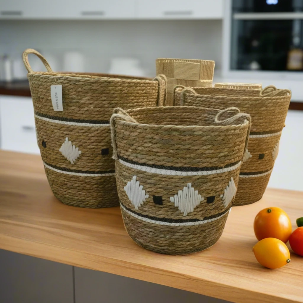Handmade Stackable Baskets - Set of 3 Home Organizers Storage Baskets & Bins Storage & Organization