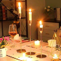 Set of 3 Luxurious Metallic Candle Holders in Different Sizes Candle holder Candle Holders