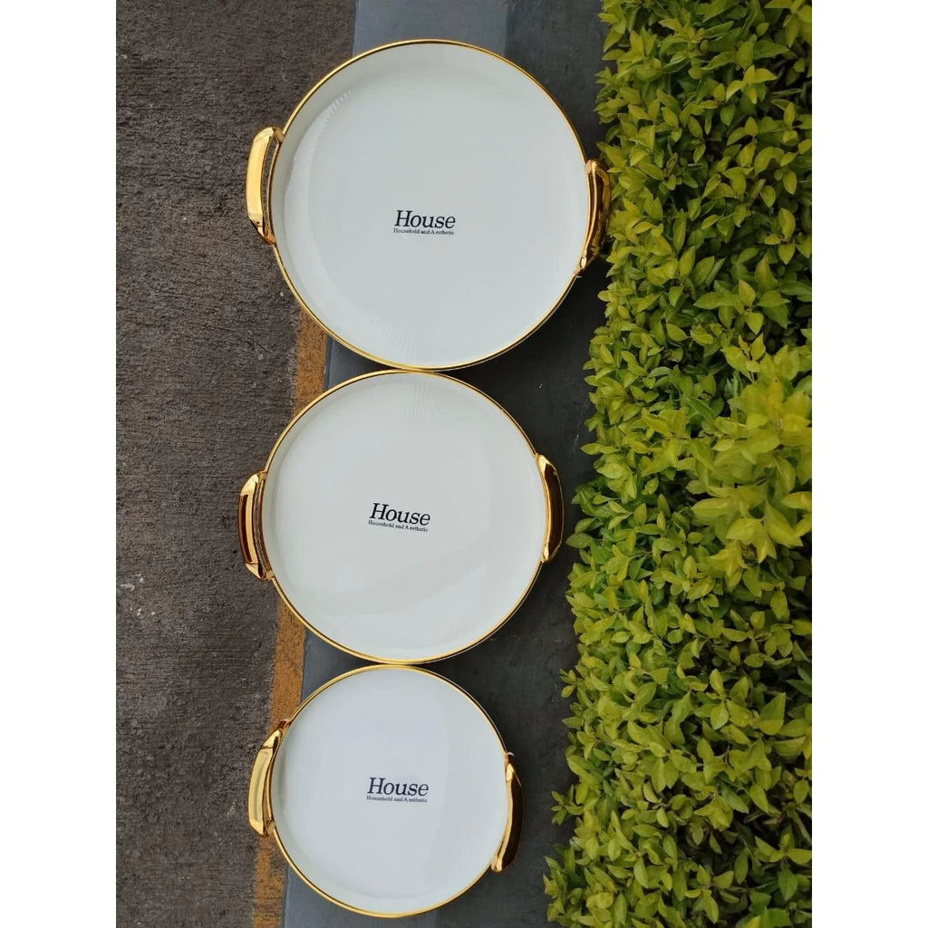 Set of 3 Round Serving Trays – Lightweight, Stackable & Stylish kitchen and dinning Serving Trays