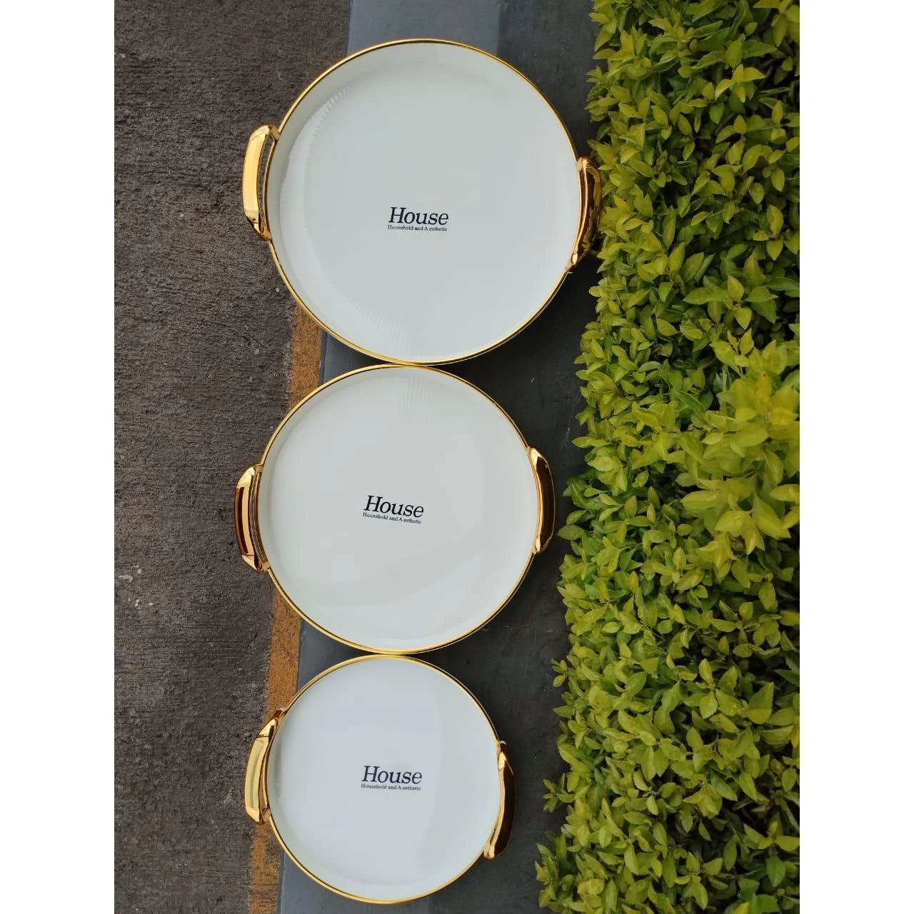 Set of 3 Round Serving Trays – Lightweight, Stackable & Stylish kitchen and dinning Serving Trays