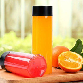 Set of 4 Reusable Juice Bottles 300ml & 500ml PET Plastic Bottles with Black Lids Freezable and Reusable Lunch Boxes & Bottles Water Bottles