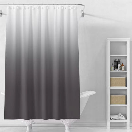 Shower Curtain with Hooks 180x180cm Waterproof PEVA Curtain Non Toxic, Mildew Resistant, Chlorine Free Bathroom Curtain