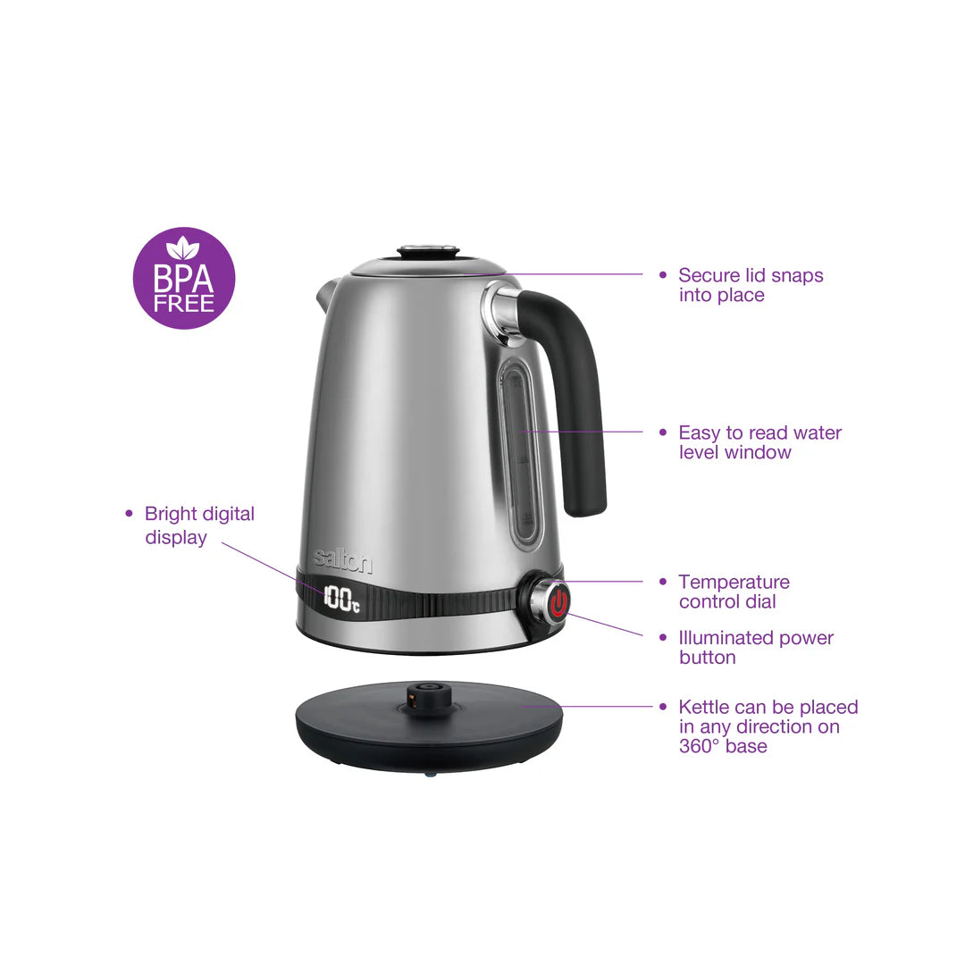 Signature 1.7L Cordless Electric Kettle 2200W Fast Boiling & High Efficiency Heating