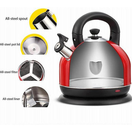 Signature 1.7L Stainless Steel Electric Kettle 2200W Rapid Boil 360° Rotational Base Cordless & Boil-Dry Protection