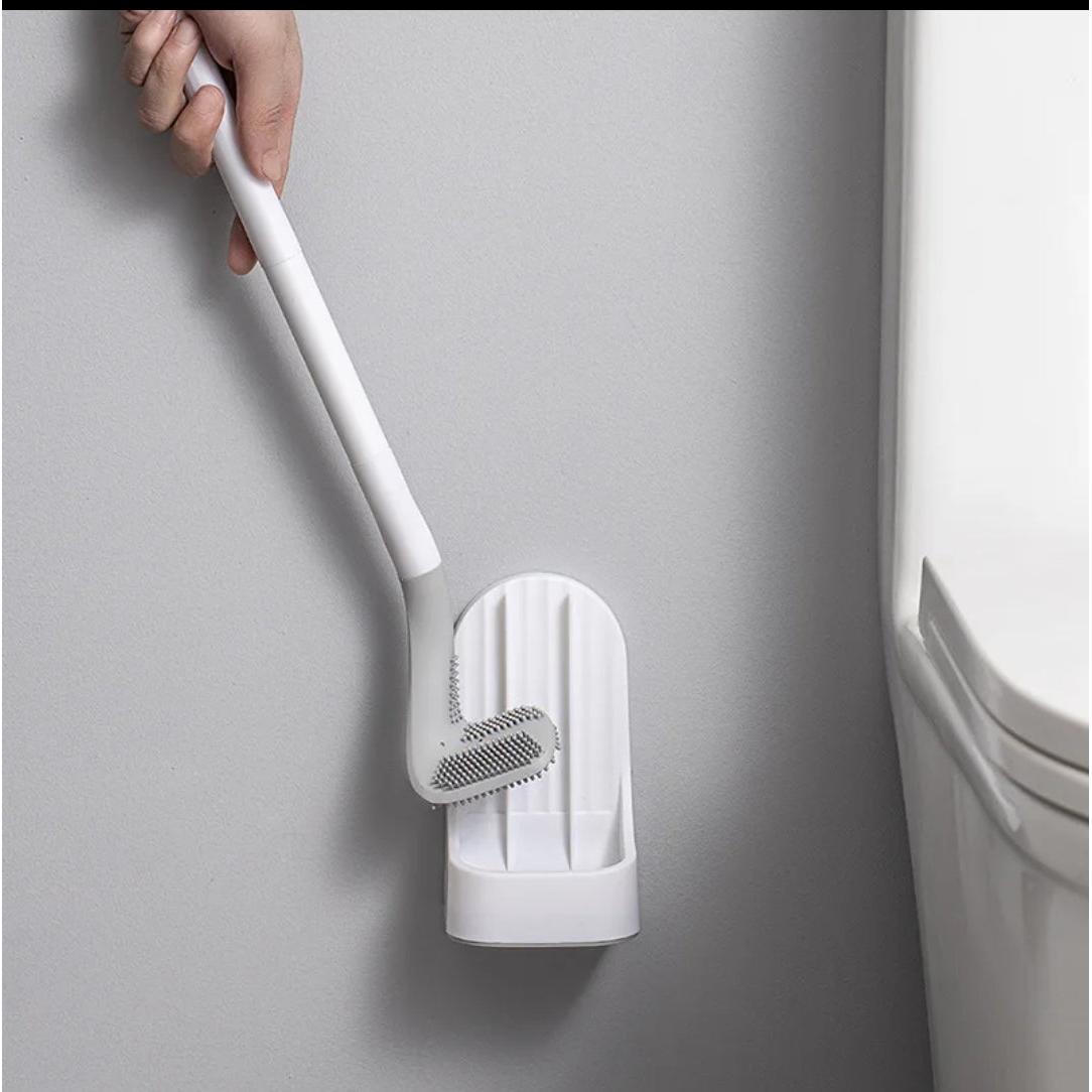 Silicone Bristle Golf Toilet Brush with Drying Holder