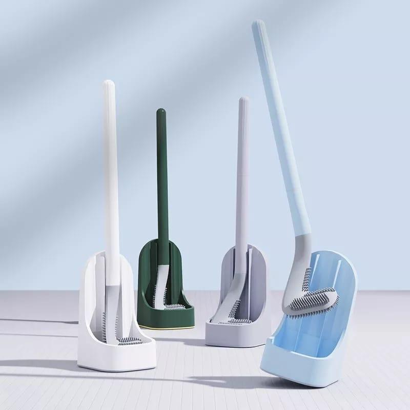 Silicone Bristle Golf Toilet Brush with Drying Holder
