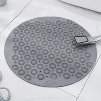 Silicone Round Bathroom Mat 55cm Non Slip with Drain Holes for Shower Safety Bathroom Accessories