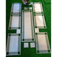Silver Classy Placemats Set with Table Runner and Optional Coasters Kitchen Linen Placemats
