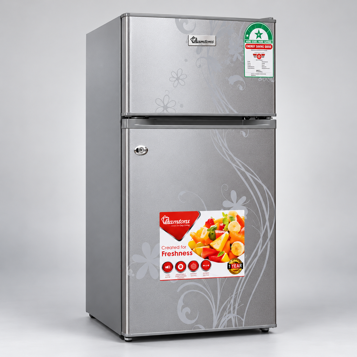 90-Litre Double Door Direct Cool Fridge RF/222, Silver