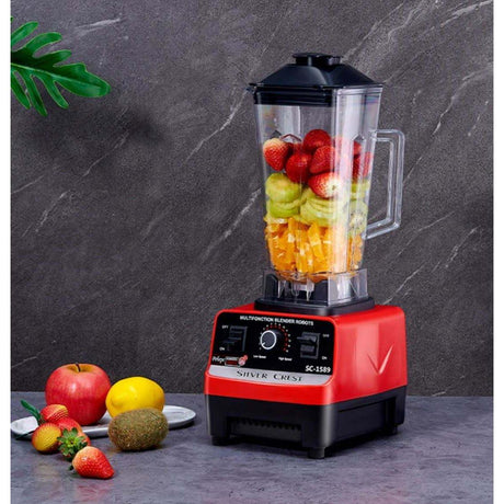 2in1 Silver Crest Blender 4500 Watts Electric Multifunction Stainless Steel Blender with Beauty Blades for Household Use