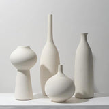 Simple Ceramic 4in1 Modern Home Decor Vase Set | Elegant Ceramic Vases for Stylish Interiors | Set of 4 Outdoor Vases