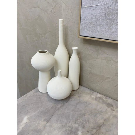 Simple Ceramic 4in1 Modern Home Decor Vase Set | Elegant Ceramic Vases for Stylish Interiors | Set of 4 Outdoor Vases