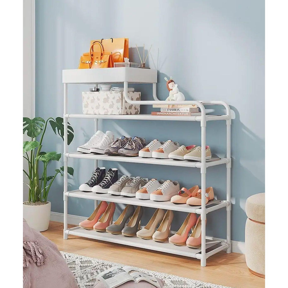 Simple Entryway Shoe Rack | Freestanding High-Capacity Organizer | 80cm (L) x 21cm (W) x 78.5cm (H)