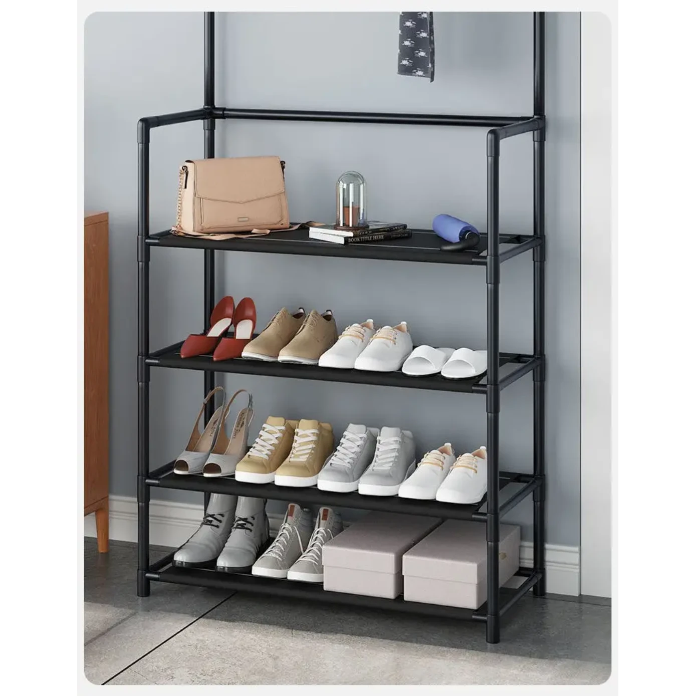 Simple Floor Shoe Rack Three in One Design with Large Capacity for Home Organization Storage & Organization