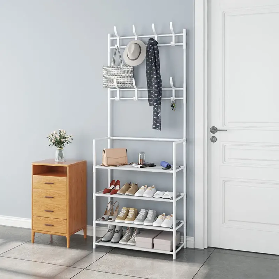 Simple Floor Shoe Rack Three in One Design with Large Capacity for Home Organization Storage & Organization
