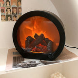 Simulated Flame Night Lamp Retro Fireplace Style Decorative Ornament
