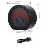 Simulated Flame Night Lamp Retro Fireplace Style Decorative Ornament