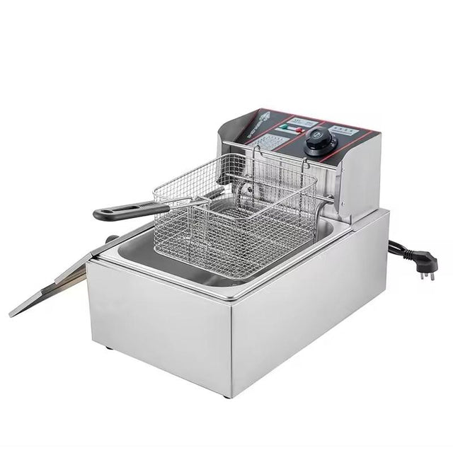 Single Electric Fryer |Stainless Steel Deep Fryer for Home and Commercial Use, Fast Heating Fryer