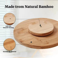 Single Layer Bamboo Rotating Spice Rack Lazy Susan Organizer 360° Turntable. spice rack Spice Organizers