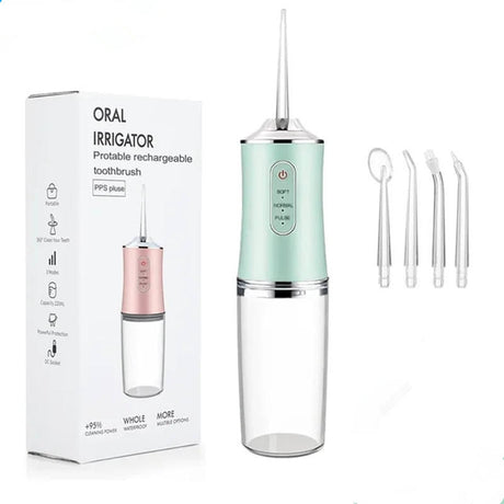 Single Nozzle Portable Oral Irrigator USB Rechargeable Dental Water Flosser Wireless Cordless Water Jet Floss for Teeth Whitening & Mouth Washing