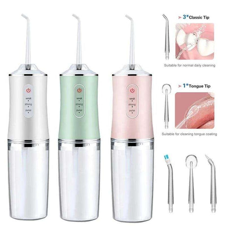 Single Nozzle Portable Oral Irrigator USB Rechargeable Dental Water Flosser Wireless Cordless Water Jet Floss for Teeth Whitening & Mouth Washing