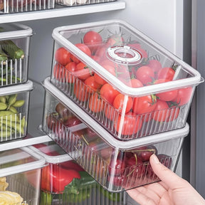 Sleek Acrylic Fridge Storage Container with Date Tracker – 24.5x16.2x11.5cm Fridge Storage Food Storage Containers