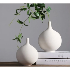 Small Trumpet Brushed Ceramic Vase with Matte Finish – 14x17cm Ceramic vase Vases
