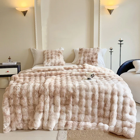 Soft Bubble Winter Throw Blanket Tie Dye Minky Blanket Multifunctional for Bed and Couch