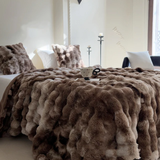 Soft Bubble Winter Throw Blanket Tie Dye Minky Blanket Multifunctional for Bed and Couch