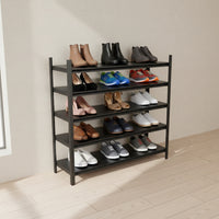 Space Saving 5 Layer Full Metallic Shoe Rack Black Shoe rack Shoe Racks