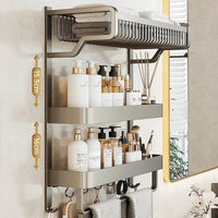Space Saving 50 cm Multipurpose 3 Tier Compact Towel Organizer Rack for Bathroom, Kitchen, Laundry Wall Mounted 19.7 inches Bathroom Storage Towel Racks