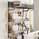 Space Saving 50 cm Multipurpose 3 Tier Compact Towel Organizer Rack for Bathroom, Kitchen, Laundry Wall Mounted 19.7 inches Bathroom Storage Towel Racks