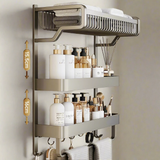 Space Saving 50 cm Multipurpose 3 Tier Compact Towel Organizer Rack for Bathroom, Kitchen, Laundry Wall Mounted 19.7 inches Bathroom Storage Towel Racks