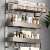 Space Saving 50 cm Multipurpose 3 Tier Compact Towel Organizer Rack for Bathroom, Kitchen, Laundry Wall Mounted 19.7 inches Bathroom Storage Towel Racks
