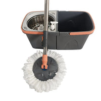 Split Spinning Microfiber Mop with Self Wet and Dry Detachable Bucket Cleaning Supplies Mops