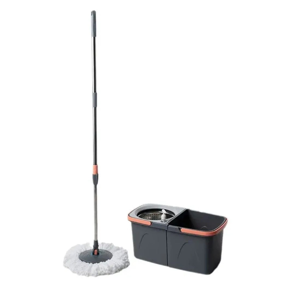 Split Spinning Microfiber Mop with Self Wet and Dry Detachable Bucket Cleaning Supplies Mops
