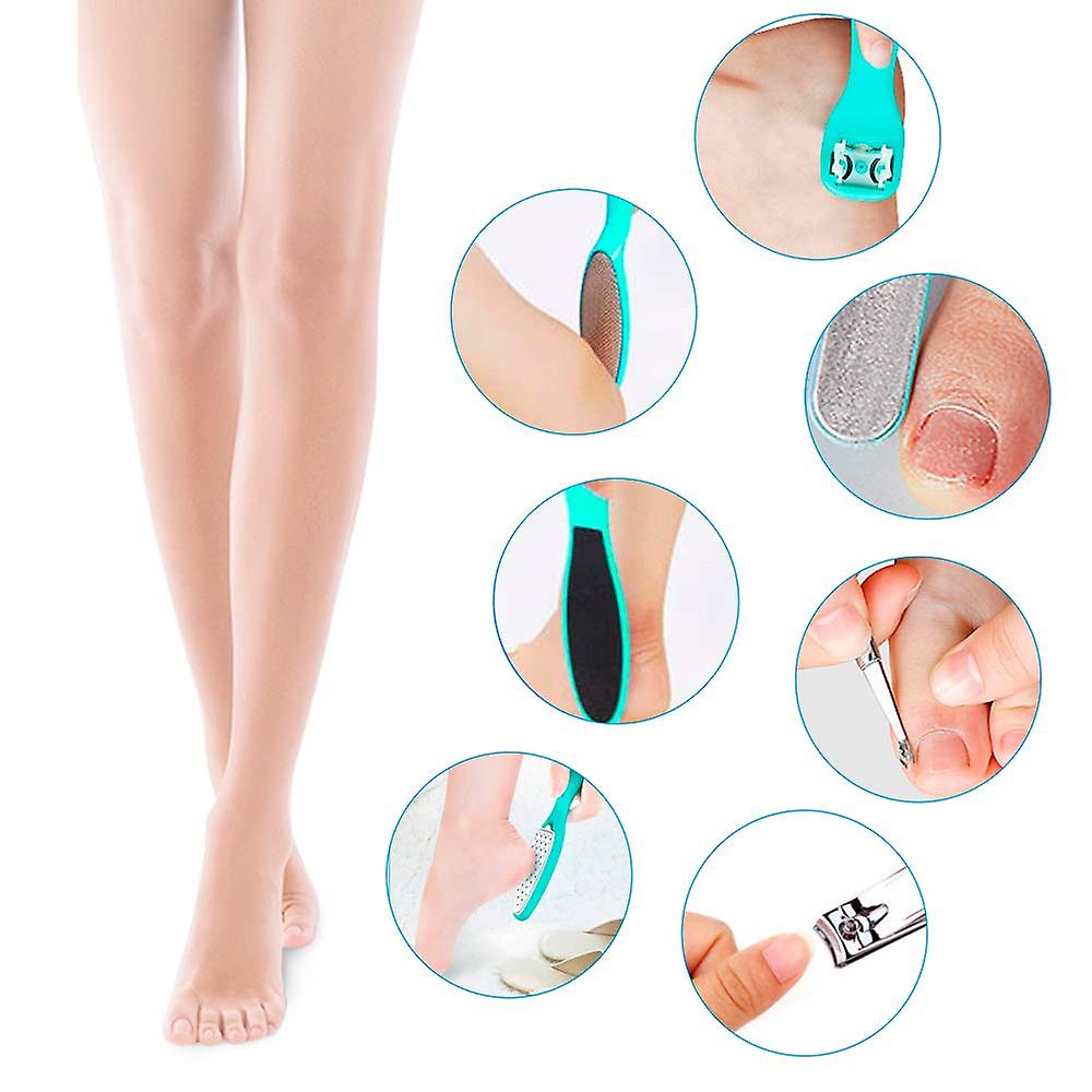 Stainless Steel 7 Piece Pedicure Kit Foot File Set for Callus and Exfoliation
