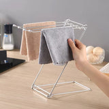 Stainless Steel Dish Cloth & Towel Rack – Z-Shape 3-Bar Holder for Kitchen or Bathroom