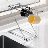 Stainless Steel Dish Cloth and Towel Rack – Wall Mount Kitchen Organizer Kitchen accessories Paper Towel Holders & Dispensers