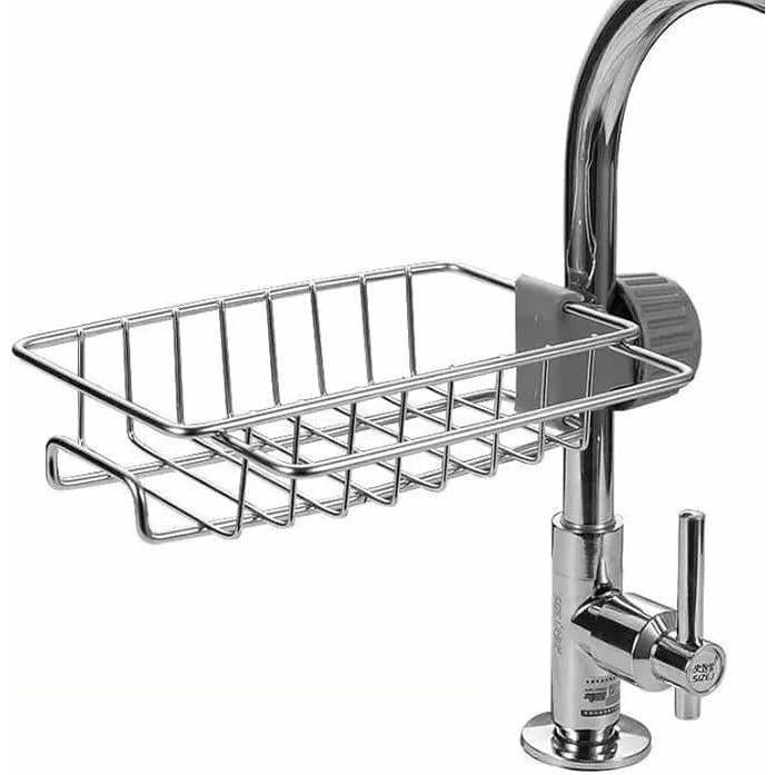 Stainless Steel Faucet Rack & Sink Tidy with Towel Holder