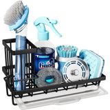 Stainless Steel Kitchen Sink Drain Rack Multi Functional Faucet Holder & Sponge Shelf, Black
