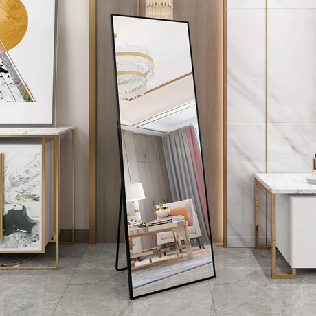Standing/Dressing Mirrors with Metallic Frame – L160cm x W40cm (Available in Black and Gold)