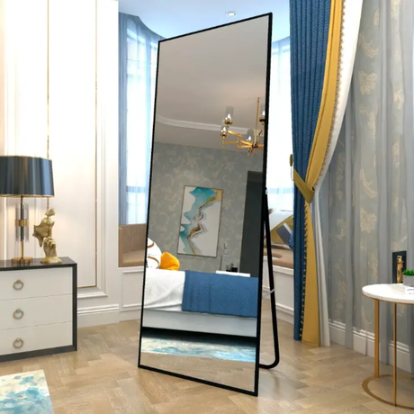 Standing/Dressing Mirrors with Metallic Frame – L160cm x W40cm (Available in Black and Gold)