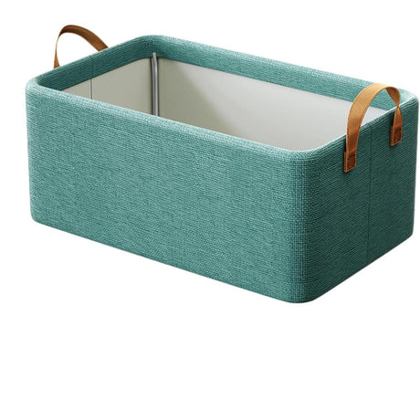 Steel Frame Foldable Durable Non-Woven Fabric Storage Box| Home Office Storage| Bedroom | Living Room Closet Organizer| Wardrobe Clothing Organizer for Jeans Pants Socks Shirts Underwear Sweaters 47cm x 28cm x 20cm, Green, Grey