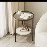 Stone Plate Side Table Living Room Simple Mobile Corner Table Sofa round Glass Mini Side Table Creative Small Coffee Table size 40*50